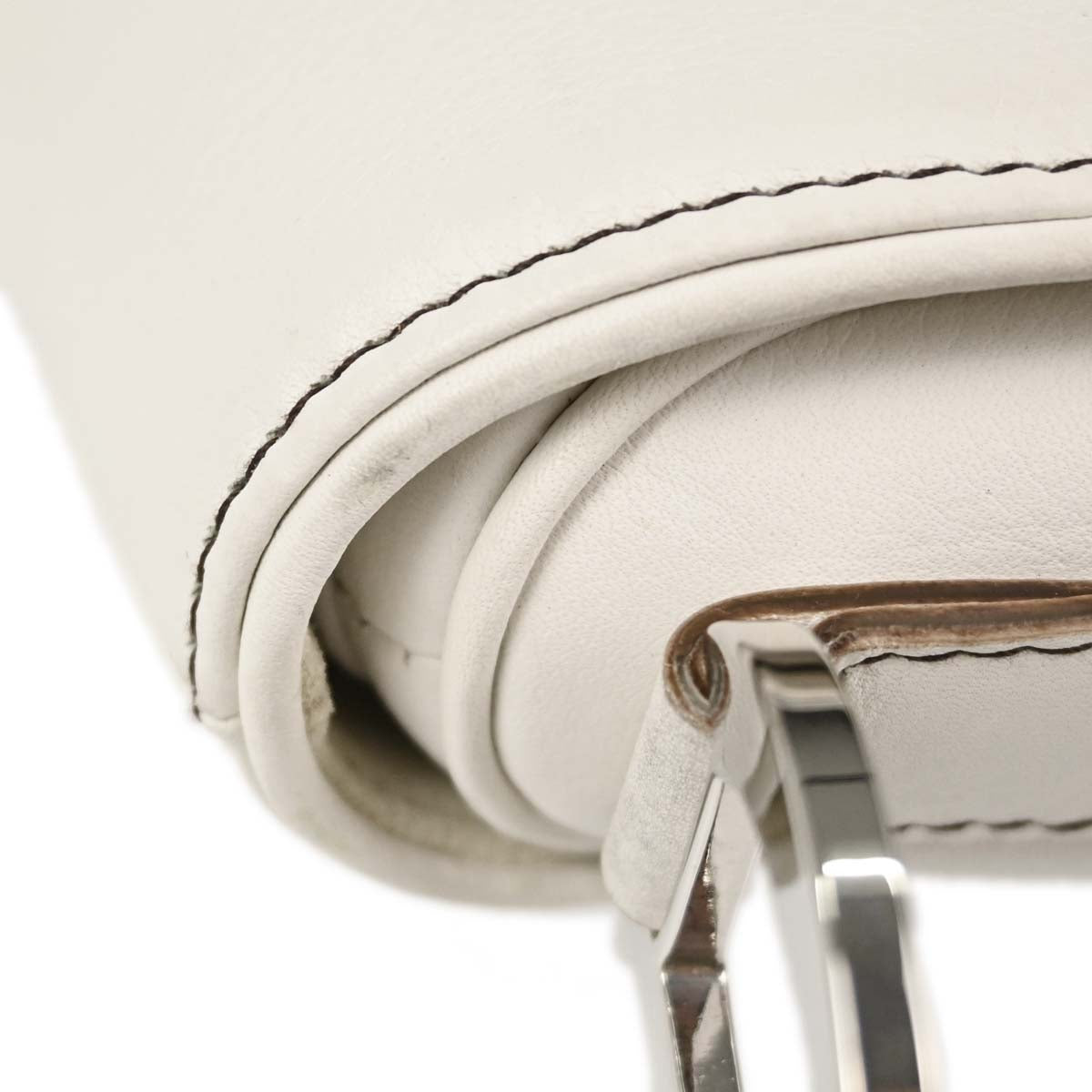 Christian Dior White Leather Saddle Handbag