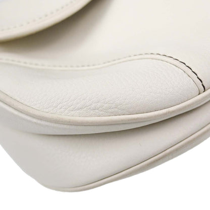 Christian Dior White Leather Saddle Handbag