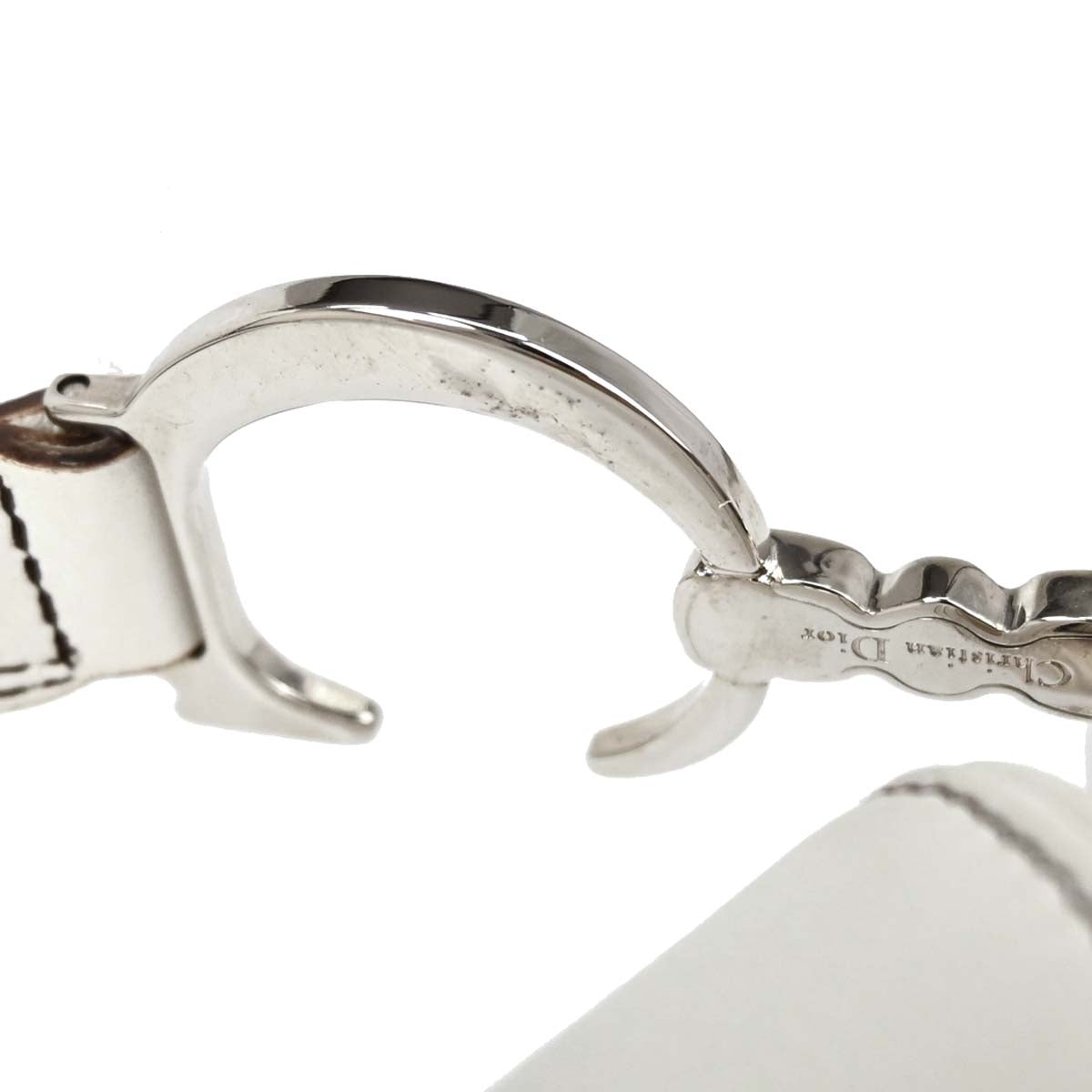 Christian Dior White Leather Saddle Handbag