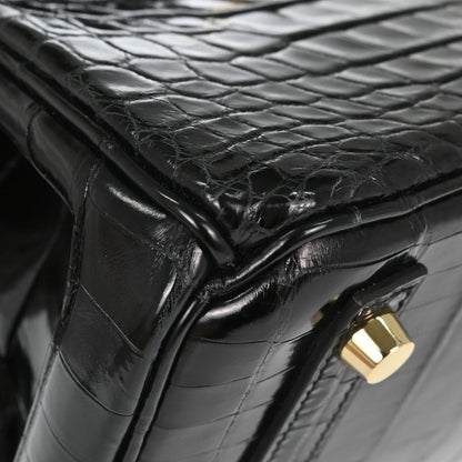 Hermes * Black Niloticus Birkin 30 Handbag