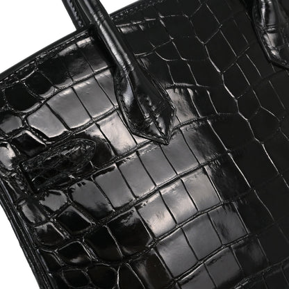 Hermes * Black Niloticus Birkin 30 Handbag