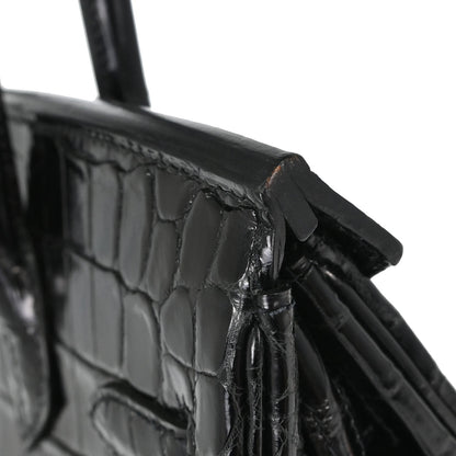 Hermes * Black Niloticus Birkin 30 Handbag