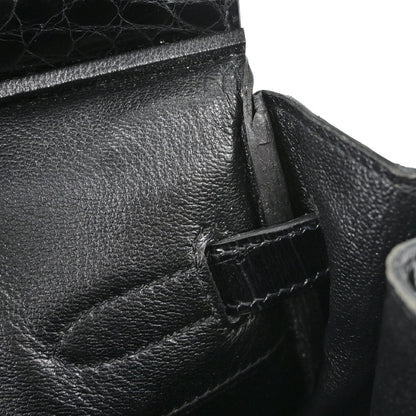 Hermes * Black Niloticus Birkin 30 Handbag