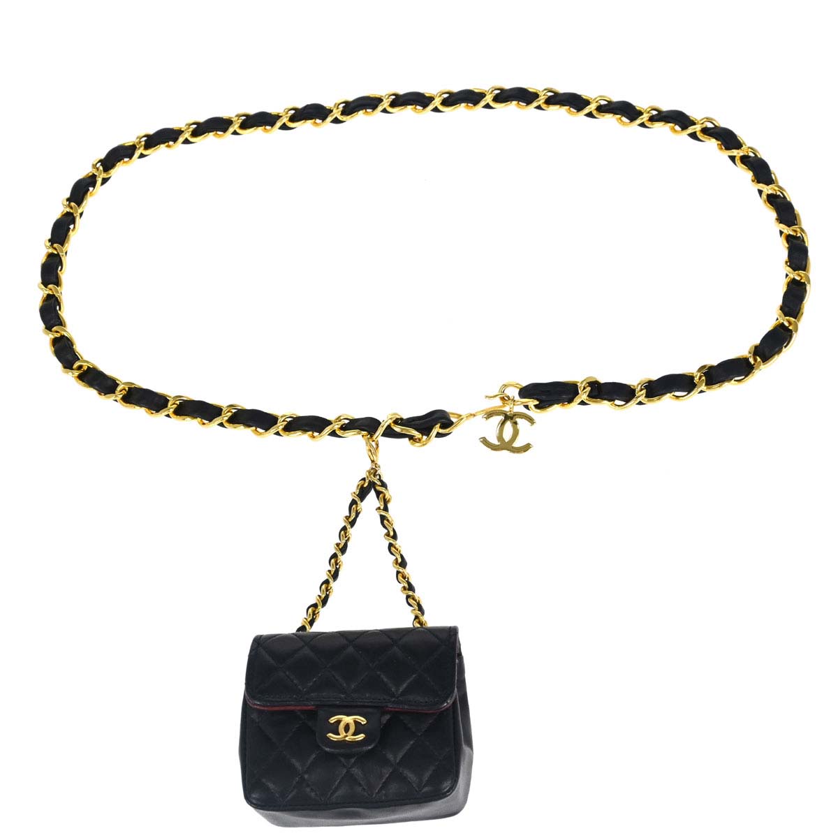 Chanel Navy Lambskin Classic Flap Micro Bum Belt Bag