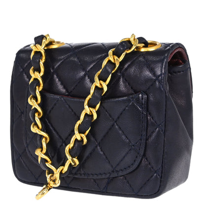 Chanel Navy Lambskin Classic Flap Micro Bum Belt Bag
