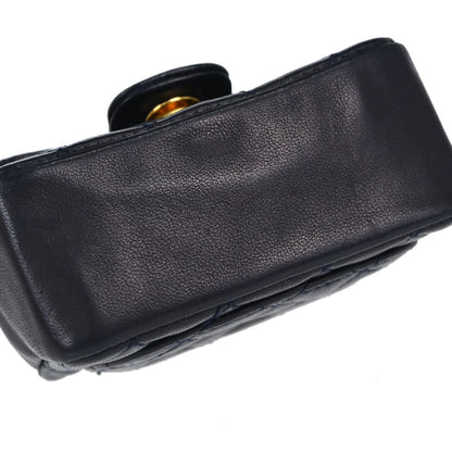 Chanel Navy Lambskin Classic Flap Micro Bum Belt Bag