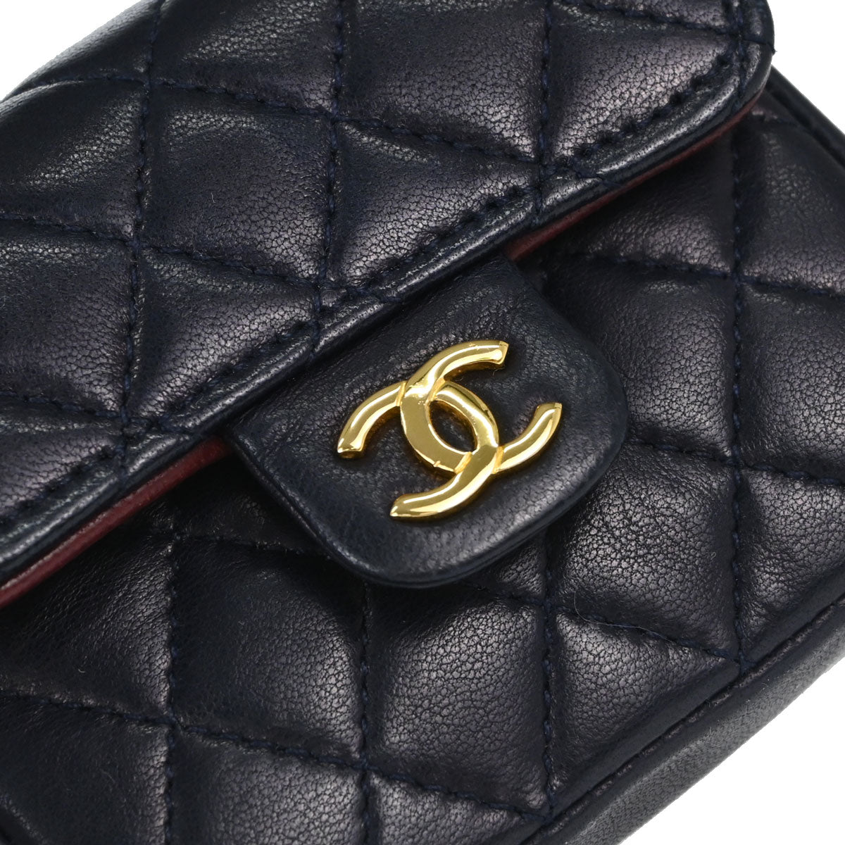 Chanel Navy Lambskin Classic Flap Micro Bum Belt Bag