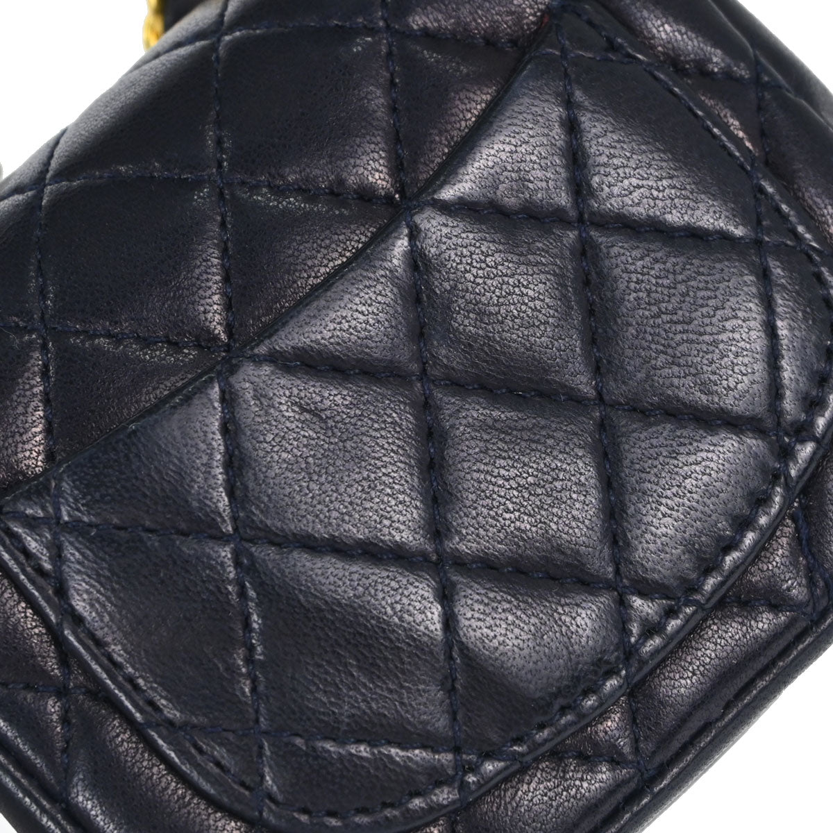 Chanel Navy Lambskin Classic Flap Micro Bum Belt Bag