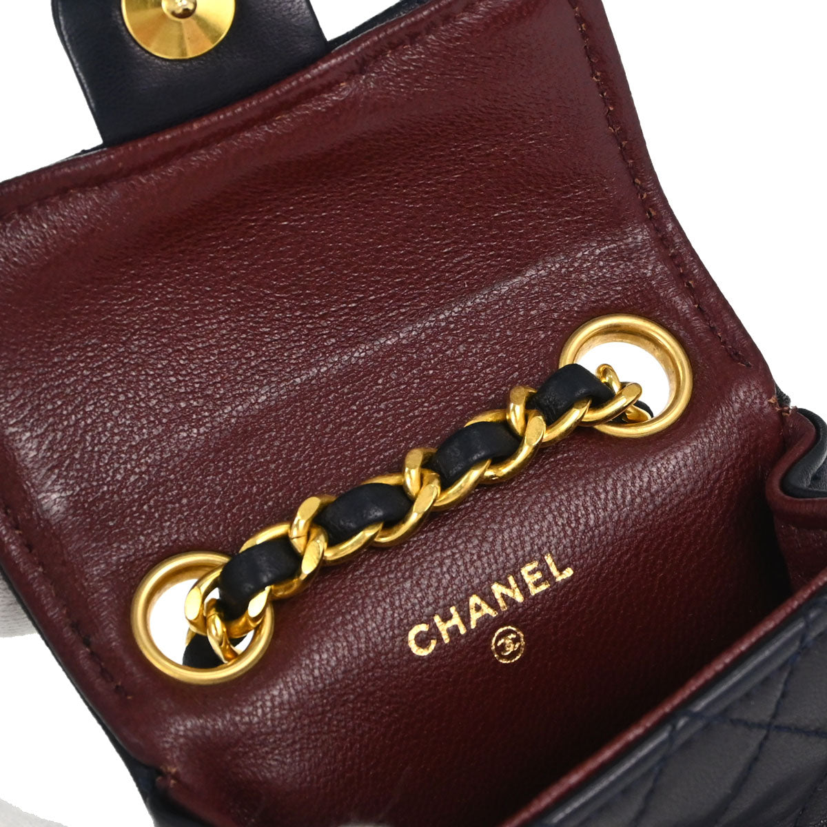 Chanel Navy Lambskin Classic Flap Micro Bum Belt Bag