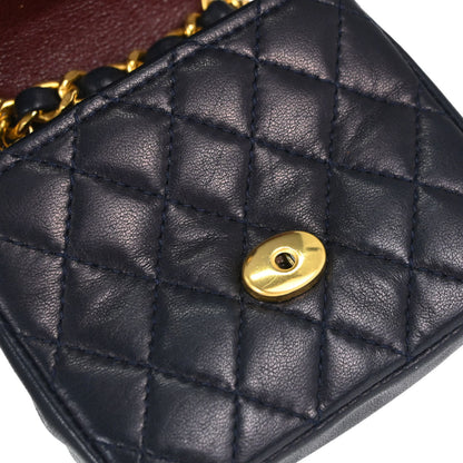 Chanel Navy Lambskin Classic Flap Micro Bum Belt Bag