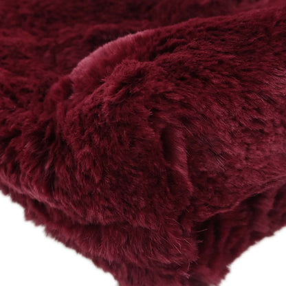 Chanel 2000-2002 Burgundy Lapin Fur Tote Handbag