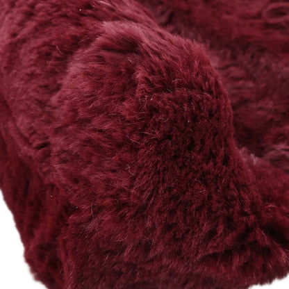 Chanel 2000-2002 Burgundy Lapin Fur Tote Handbag