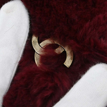 Chanel 2000-2002 Burgundy Lapin Fur Tote Handbag