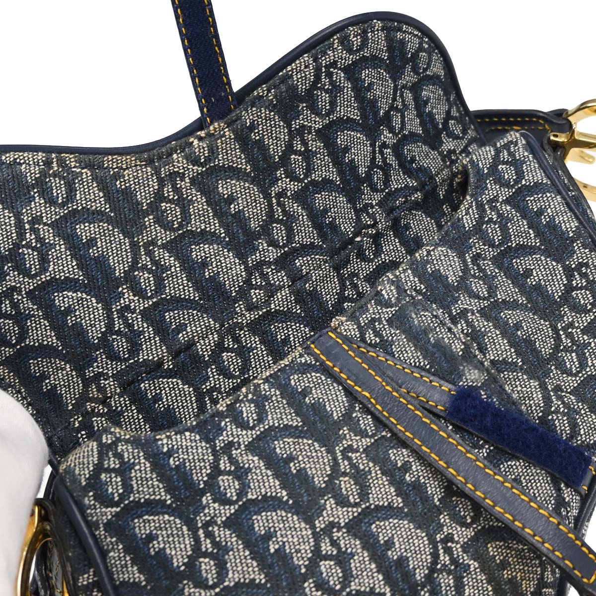 Christian Dior Navy Trotter Saddle Handbag
