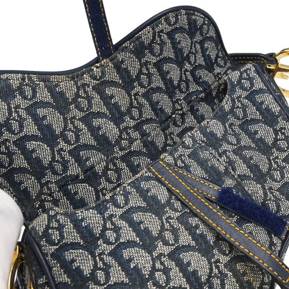 Christian Dior Navy Trotter Saddle Handbag