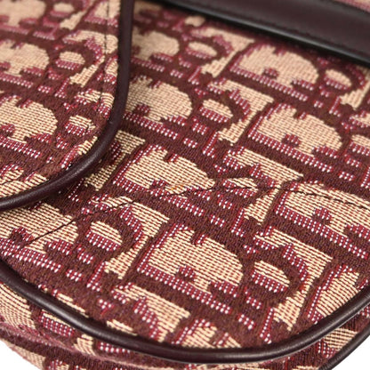 Christian Dior Burgundy Trotter Oblique Saddle 2way Shoulder Handbag