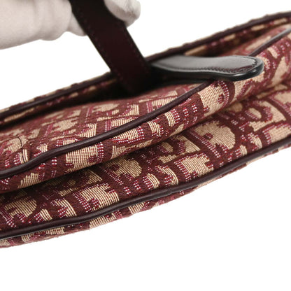 Christian Dior Burgundy Trotter Oblique Saddle 2way Shoulder Handbag