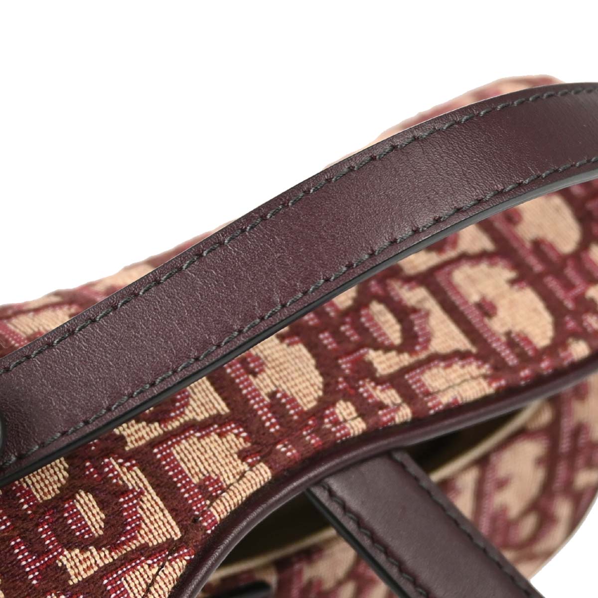 Christian Dior Burgundy Trotter Oblique Saddle 2way Shoulder Handbag