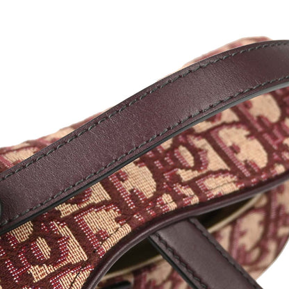 Christian Dior Burgundy Trotter Oblique Saddle 2way Shoulder Handbag