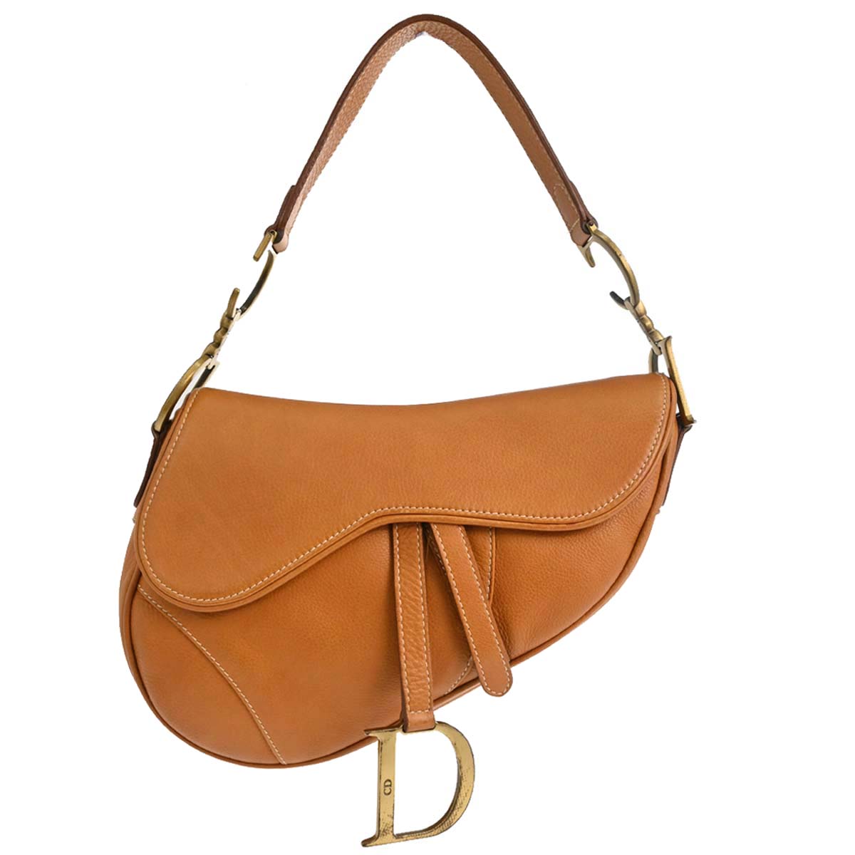 Christian Dior Brown Leather Saddle Handbag