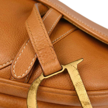 Christian Dior Brown Leather Saddle Handbag