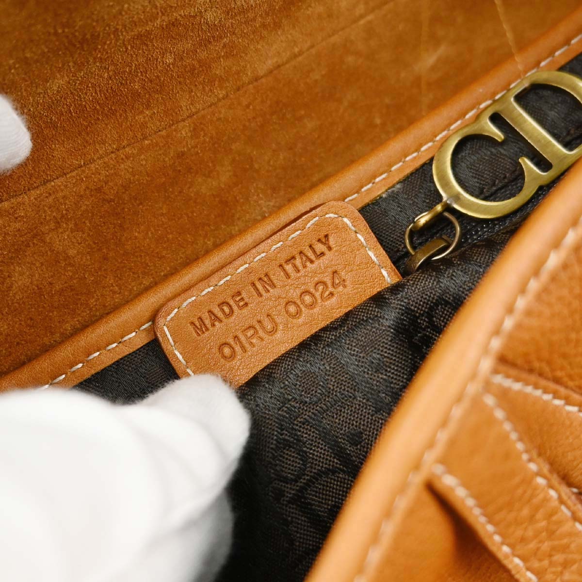 Christian Dior Brown Leather Saddle Handbag