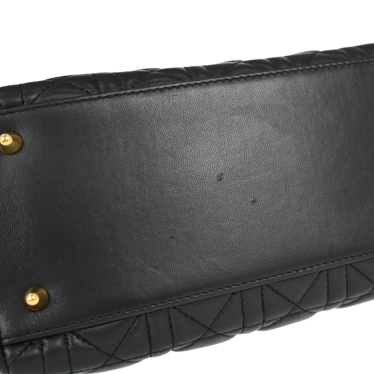 Christian Dior Black Lambskin Medium Lady Dior Cannage 2way Shoulder Handbag