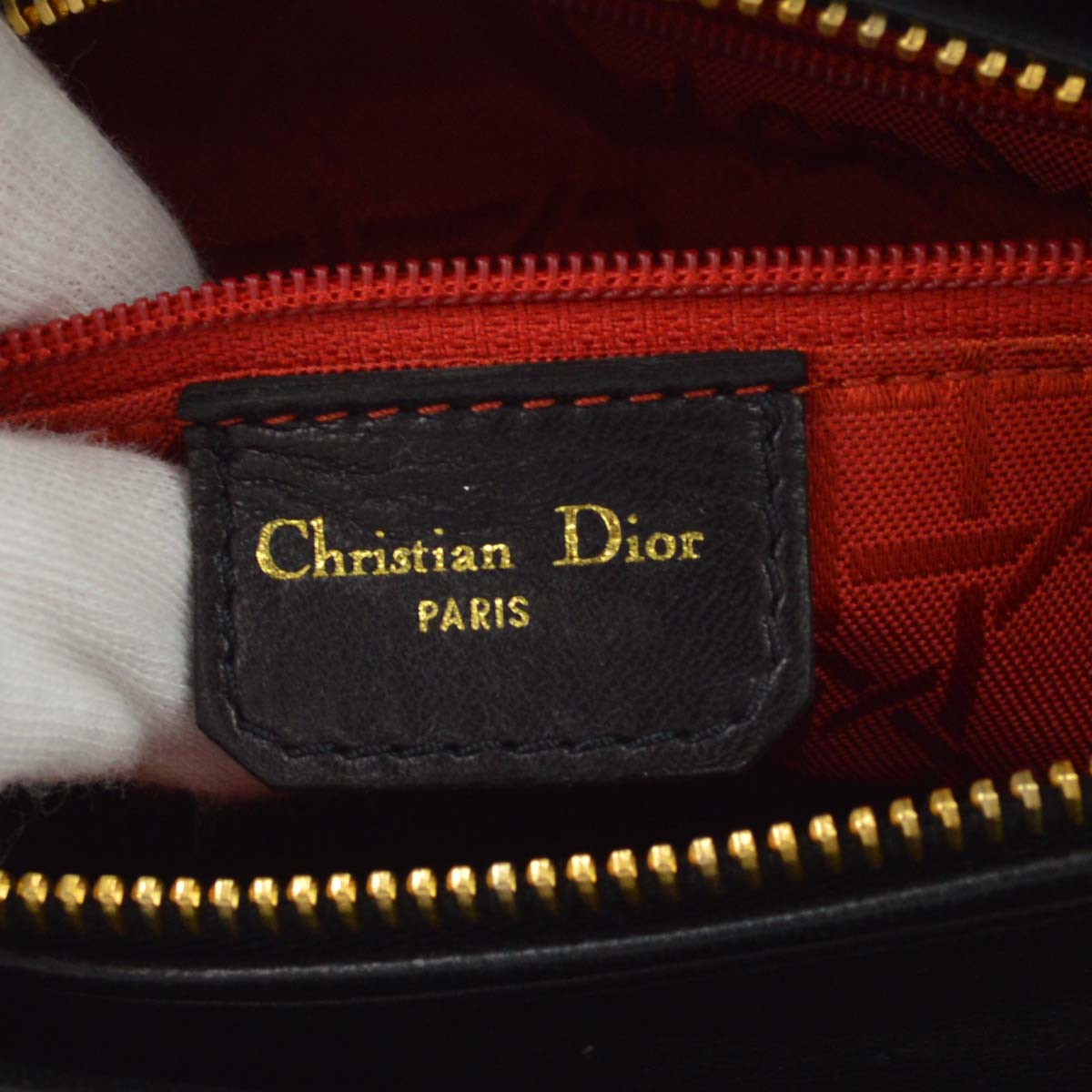 Christian Dior Black Lambskin Medium Lady Dior Cannage 2way Shoulder Handbag