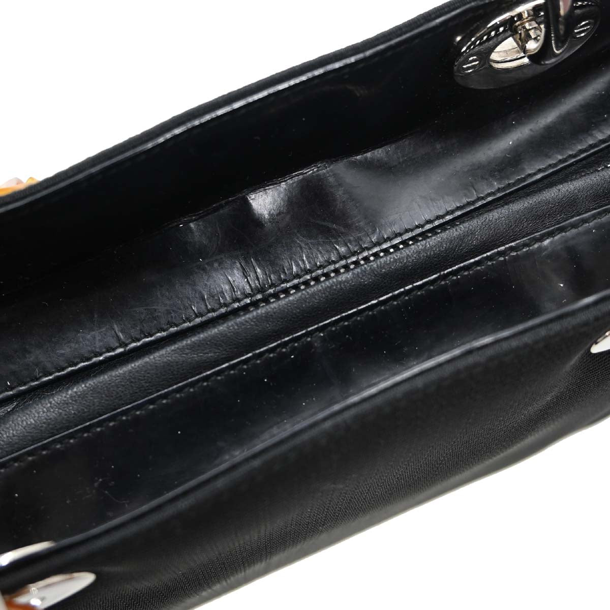 Christian Dior Black Nylon Lady Dior 2way Shoulder Handbag
