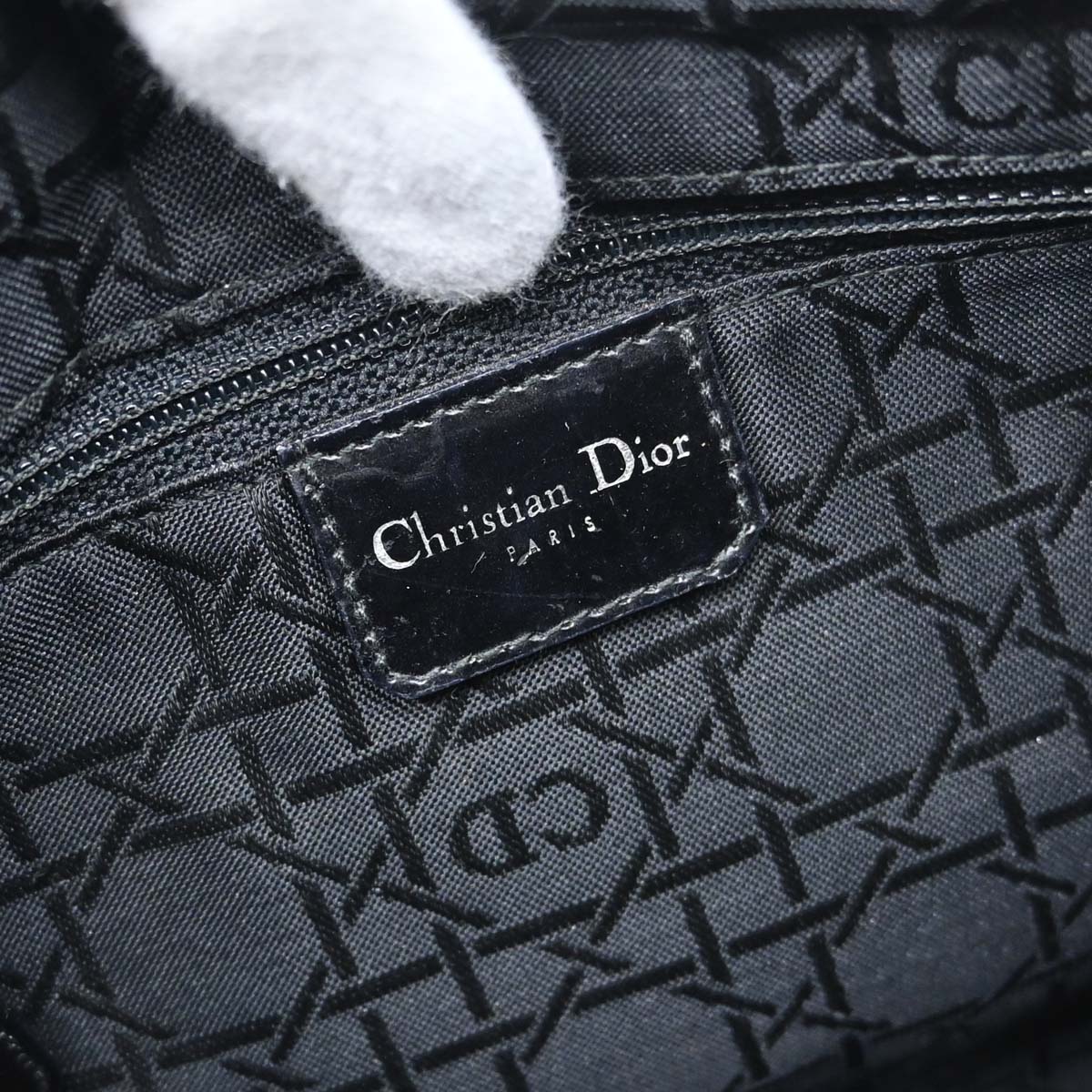 Christian Dior Black Nylon Lady Dior 2way Shoulder Handbag
