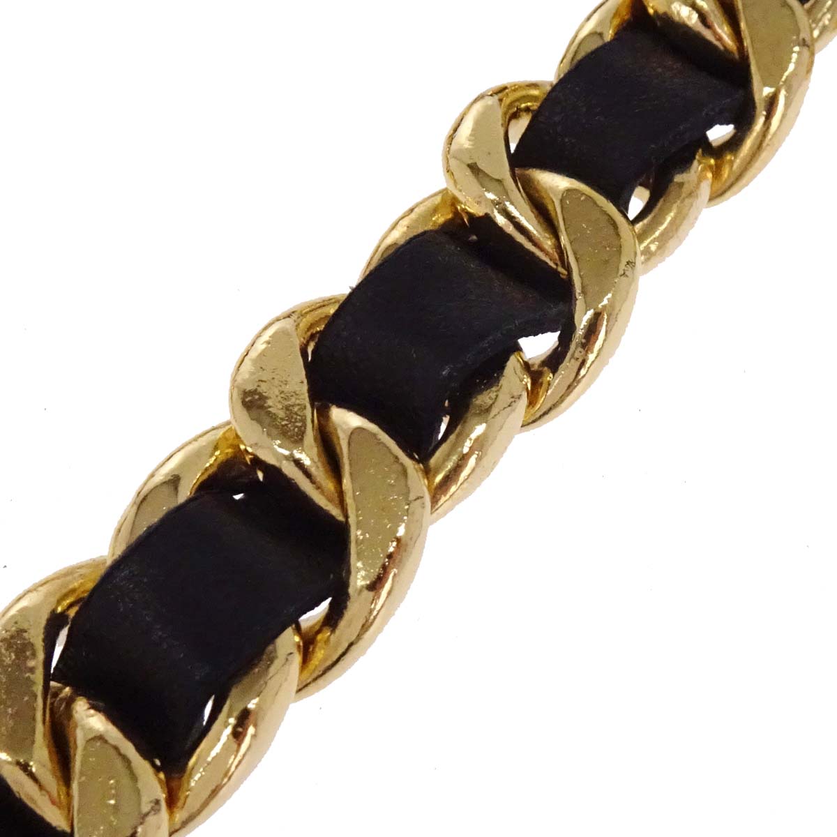 Chanel Chain Belt Medallion Gold Black Small Good