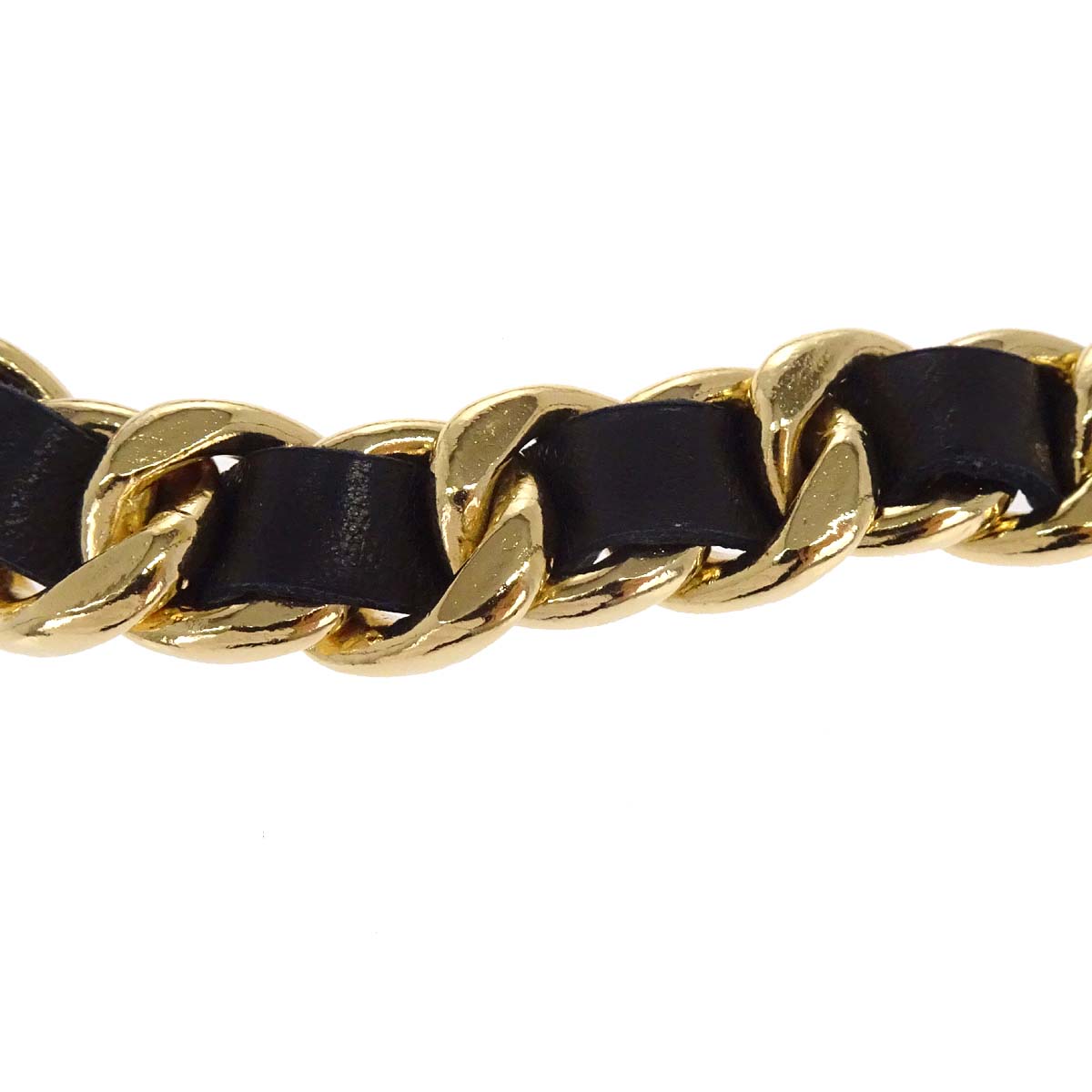 Chanel Chain Belt Medallion Gold Black Small Good