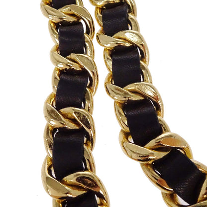 Chanel Chain Belt Medallion Gold Black Small Good
