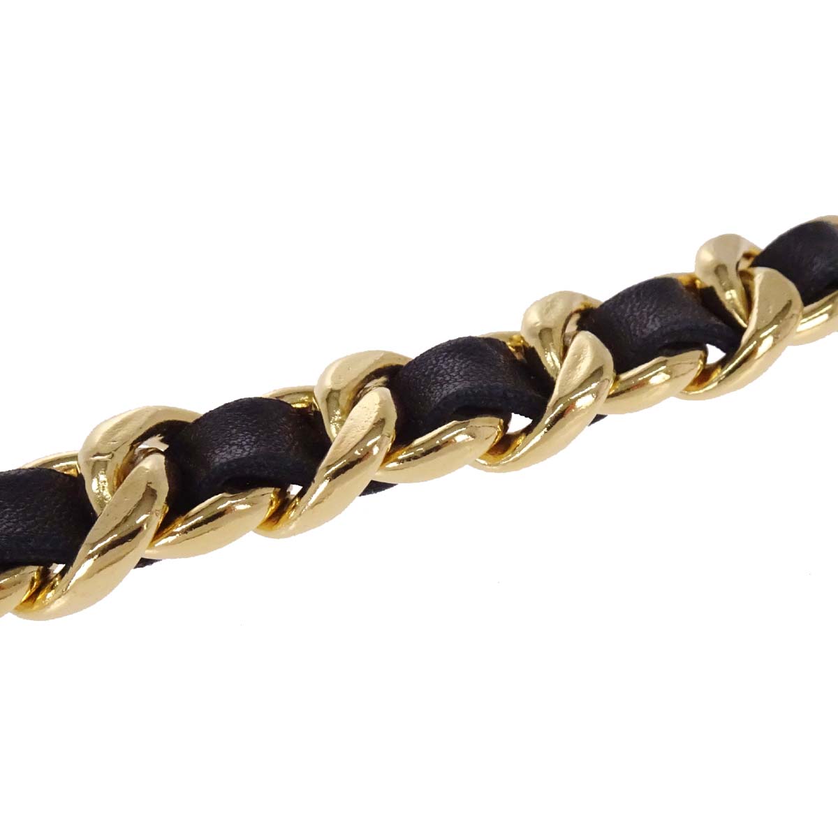 Chanel Chain Belt Medallion Gold Black Small Good