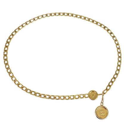 Chanel Chain Belt Medallion Gold Small Good 94P