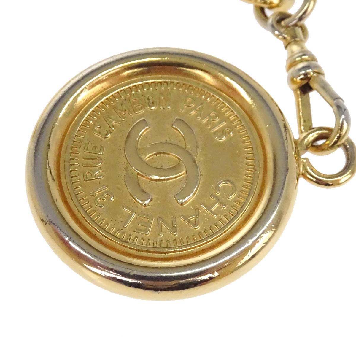 Chanel Chain Belt Medallion Gold Small Good 94P