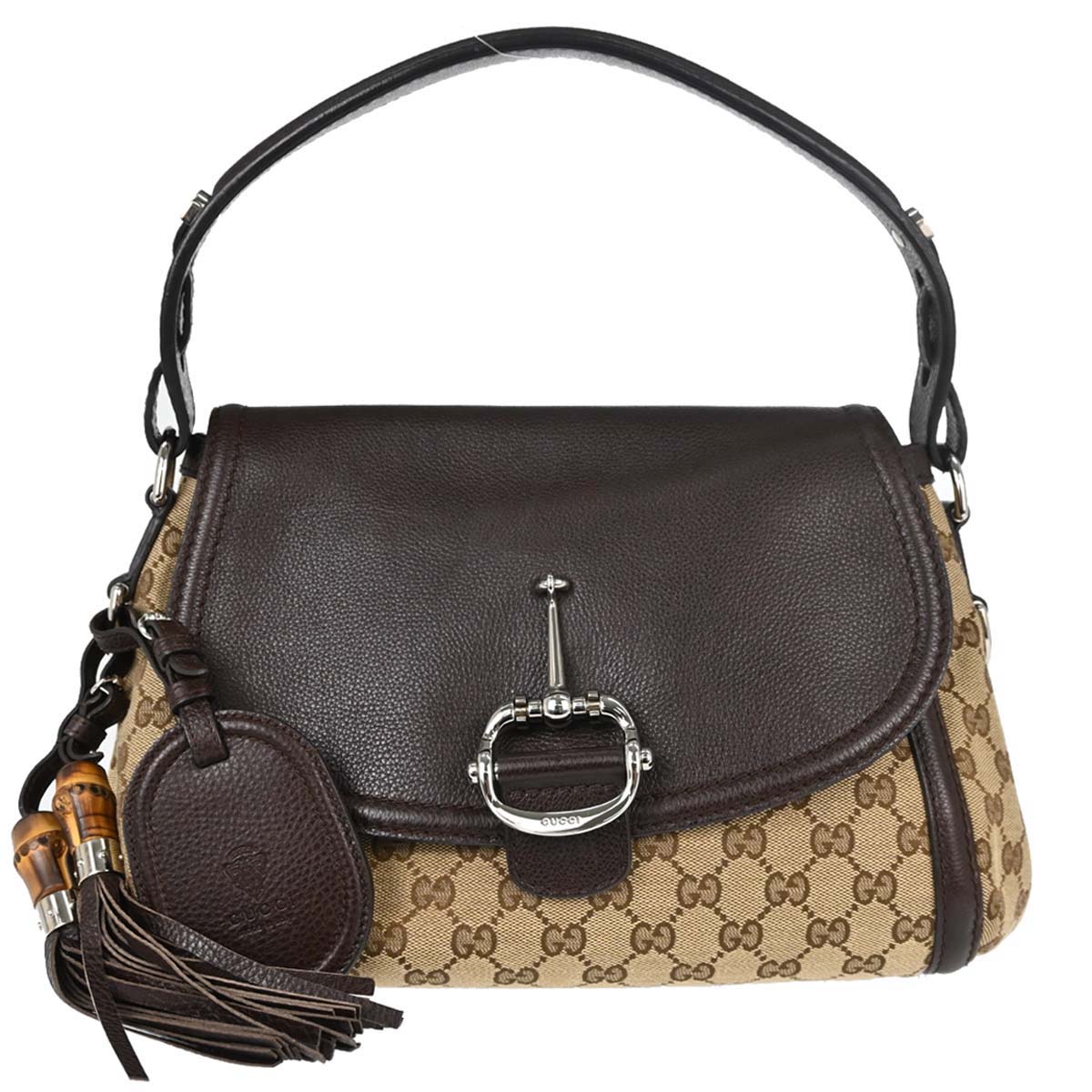 Gucci Beige Canvas GG Techno Horsebit Handbag