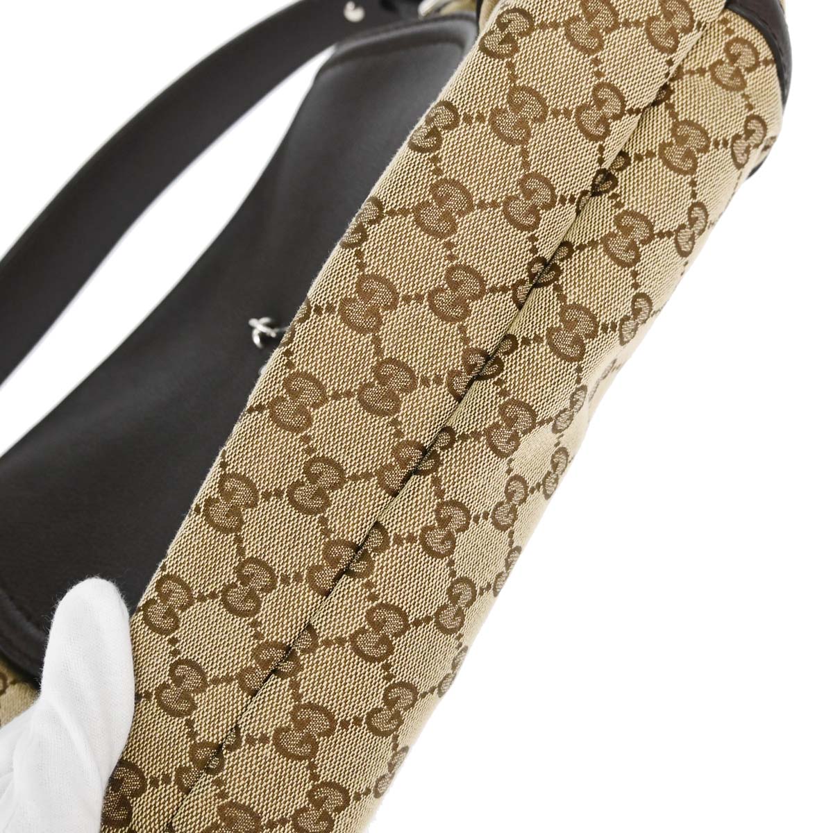Gucci Beige Canvas GG Techno Horsebit Handbag