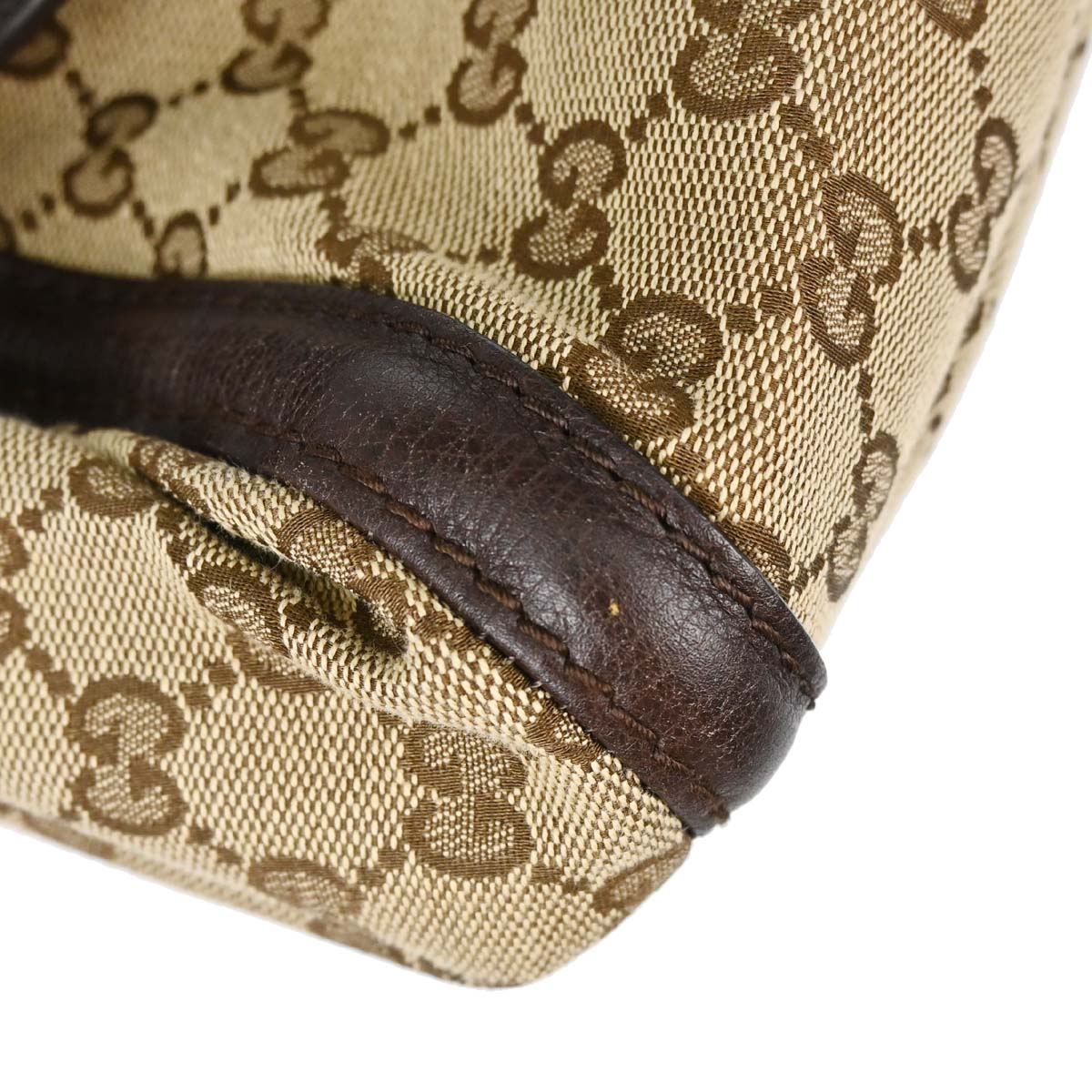 Gucci Beige Canvas GG Techno Horsebit Handbag