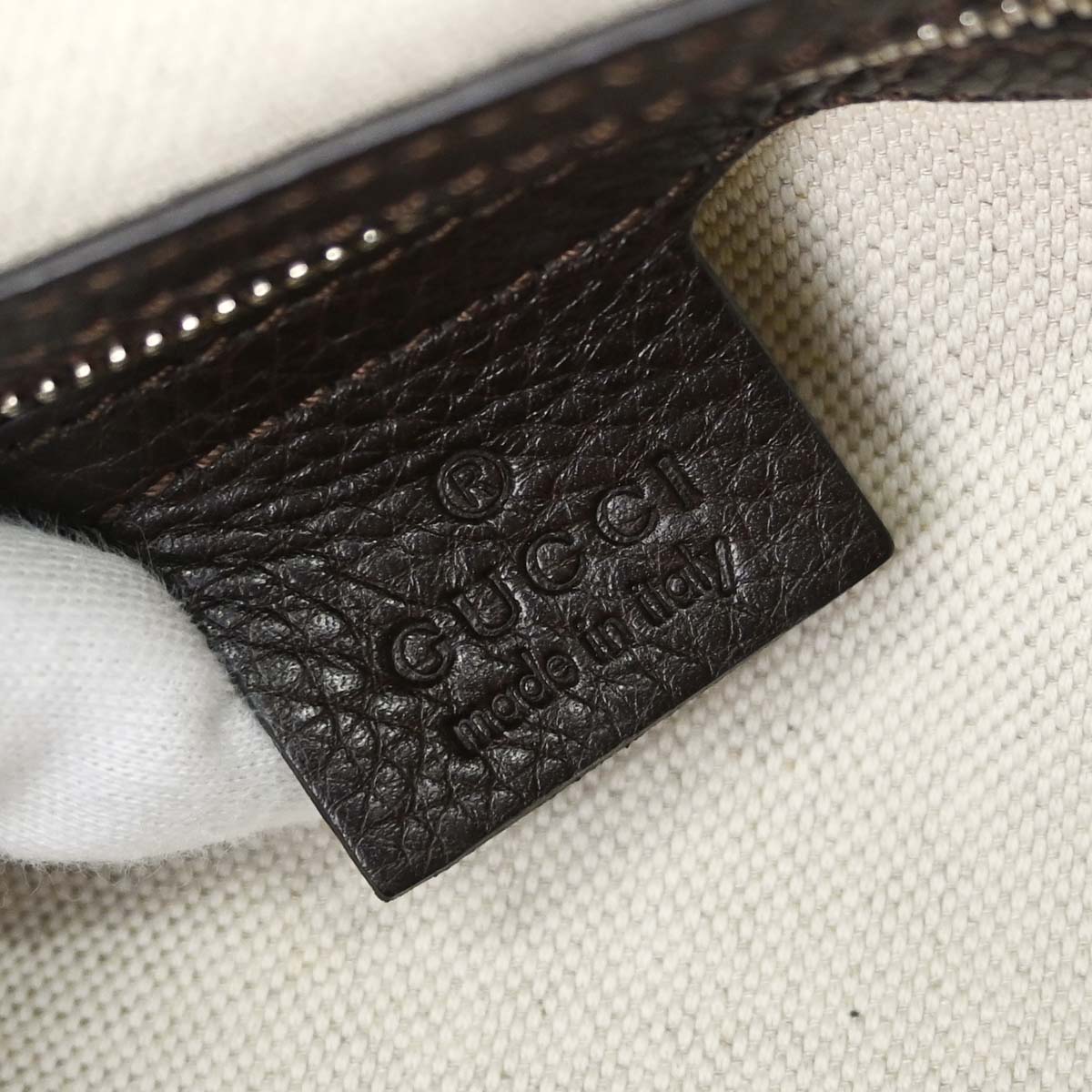Gucci Beige Canvas GG Techno Horsebit Handbag