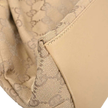 Gucci Beige Canvas Bamboo GG Handbag