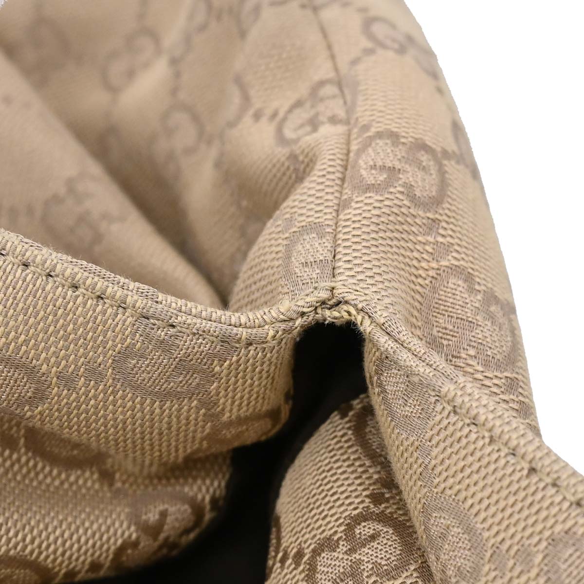 Gucci Beige Canvas Bamboo GG Handbag