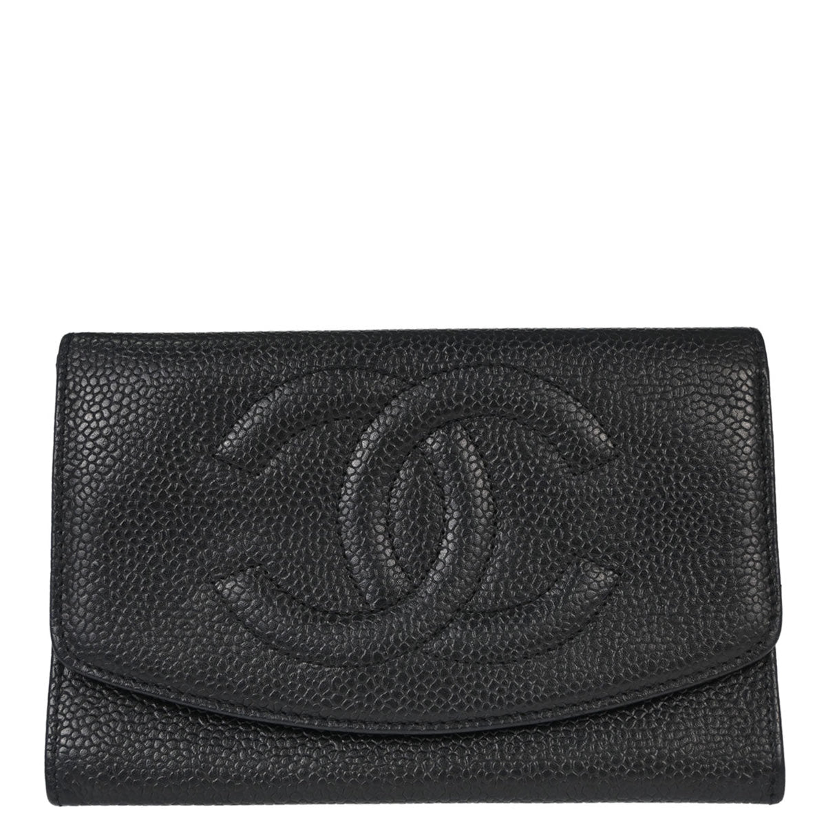 Chanel Black Caviar Skin Coin Purse Wallet