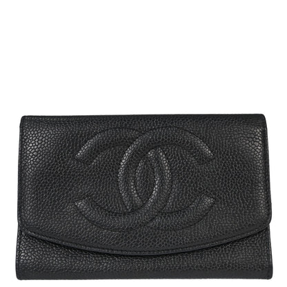 Chanel Black Caviar Skin Coin Purse Wallet
