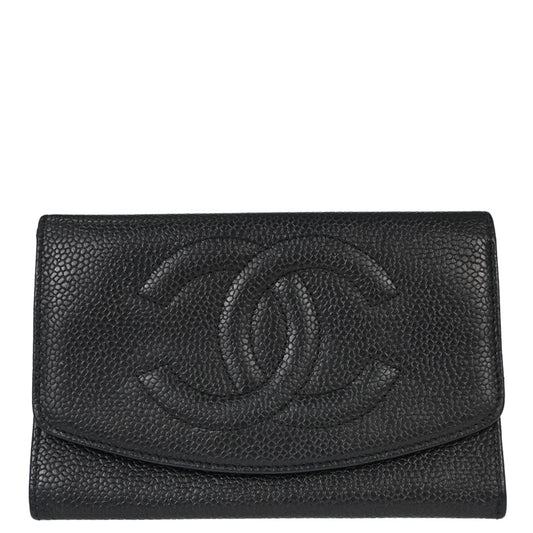 Chanel Black Caviar Skin Coin Purse Wallet