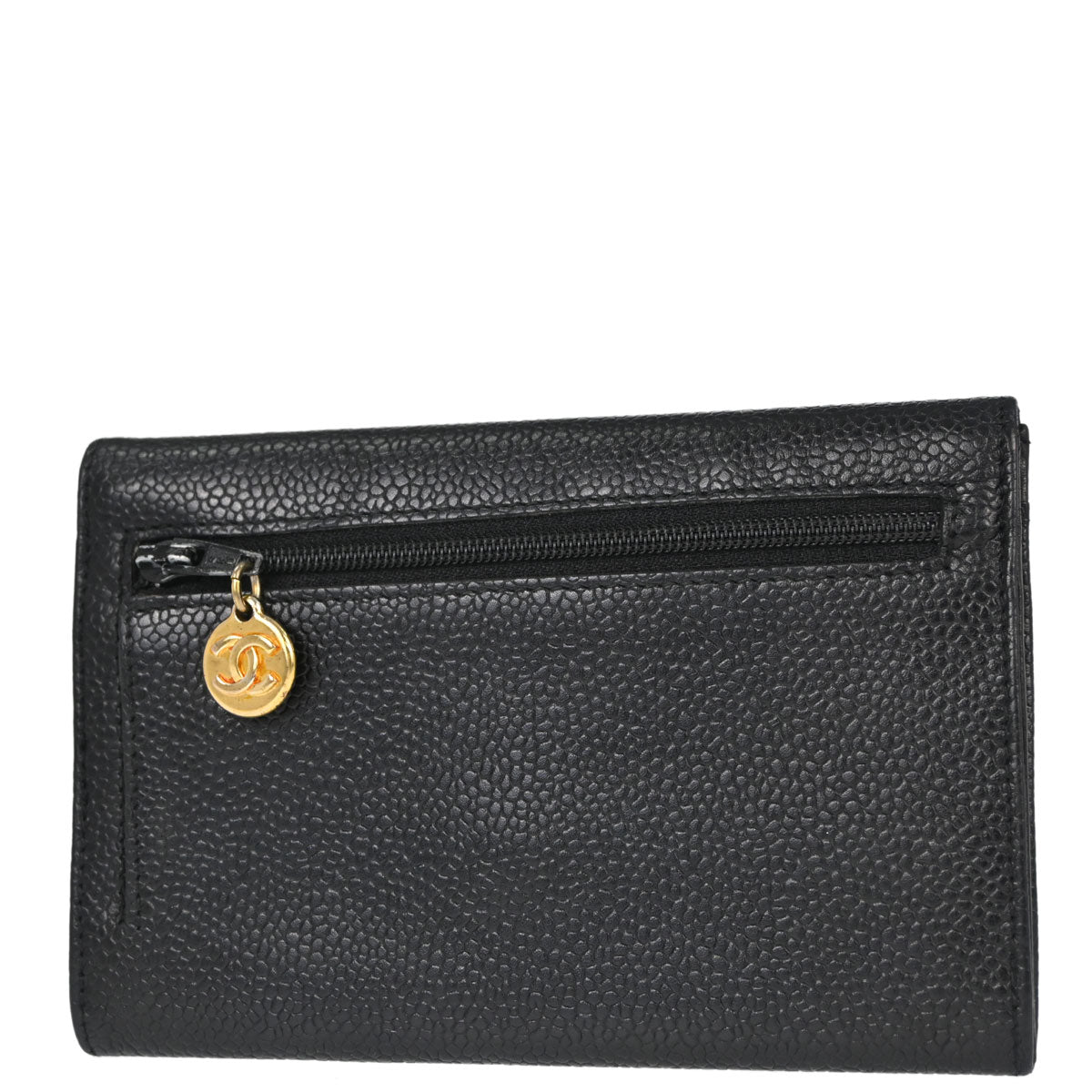 Chanel Black Caviar Skin Coin Purse Wallet