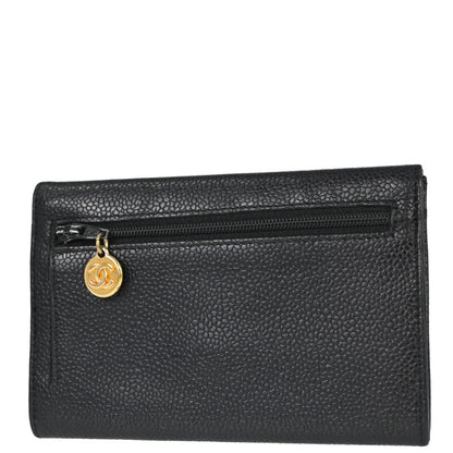 Chanel Black Caviar Skin Coin Purse Wallet