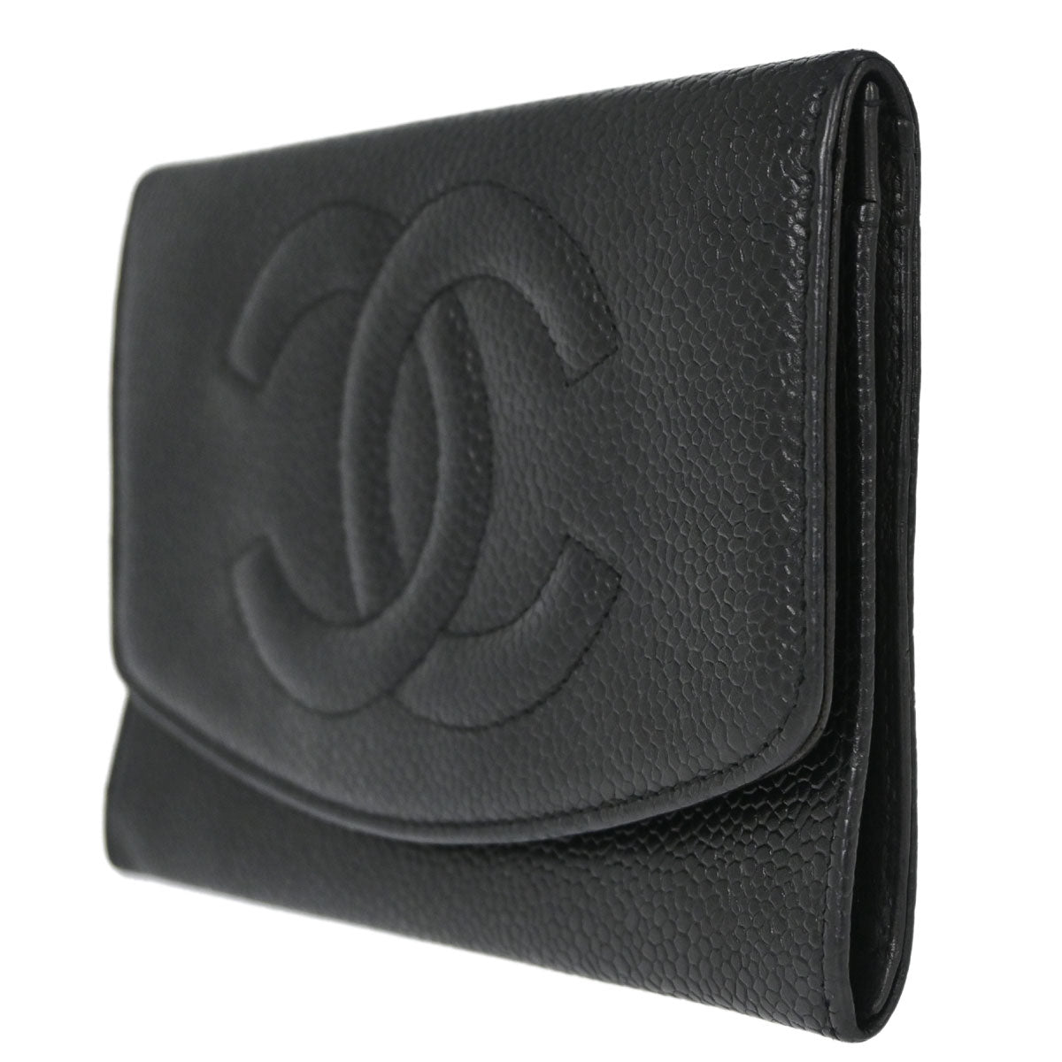 Chanel Black Caviar Skin Coin Purse Wallet