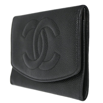 Chanel Black Caviar Skin Coin Purse Wallet