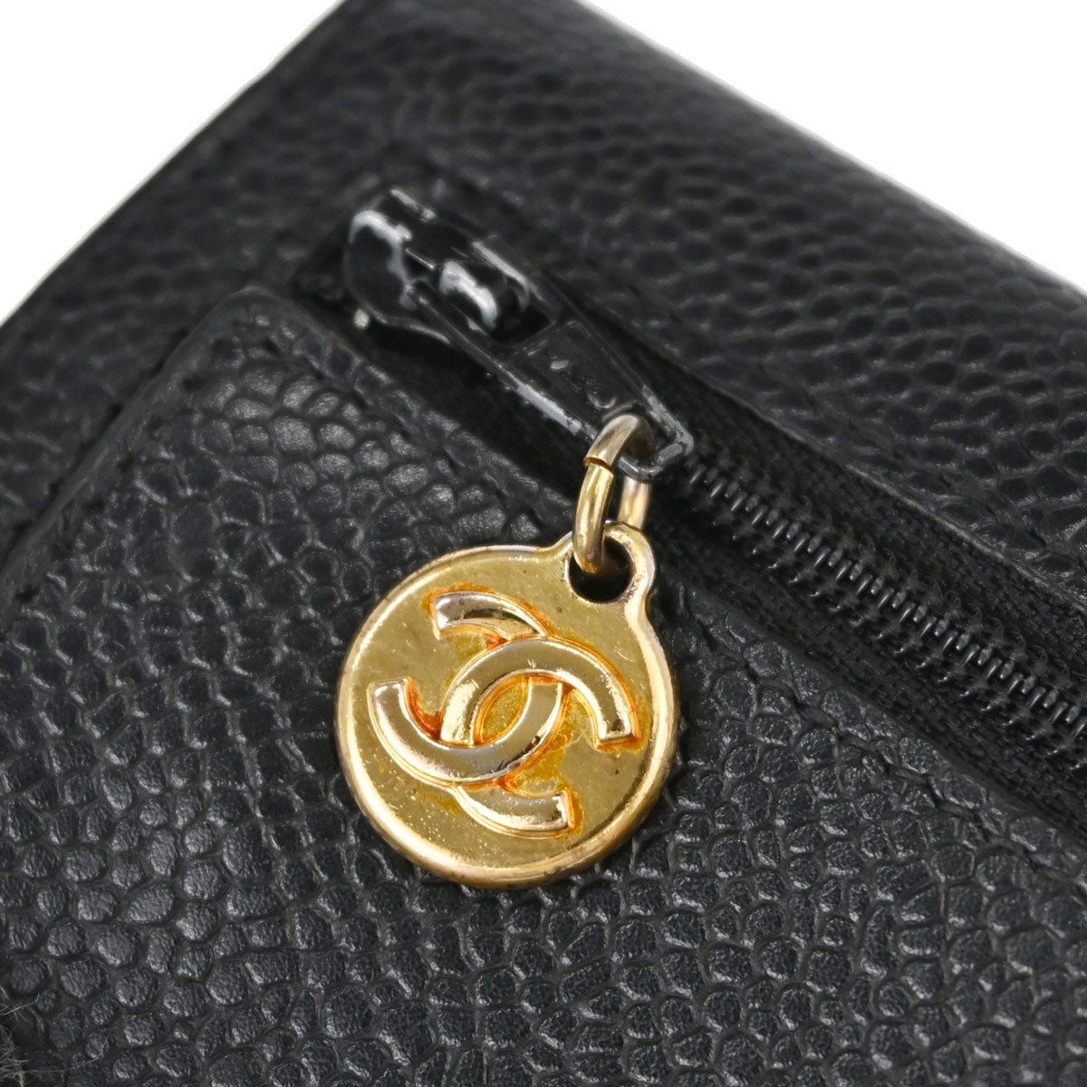 Chanel Black Caviar Skin Coin Purse Wallet